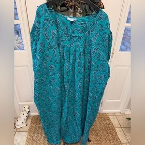 Only Necessities Modest Paisley MuMu Maxi Gown Housecoat Nightgown 42/44 4X